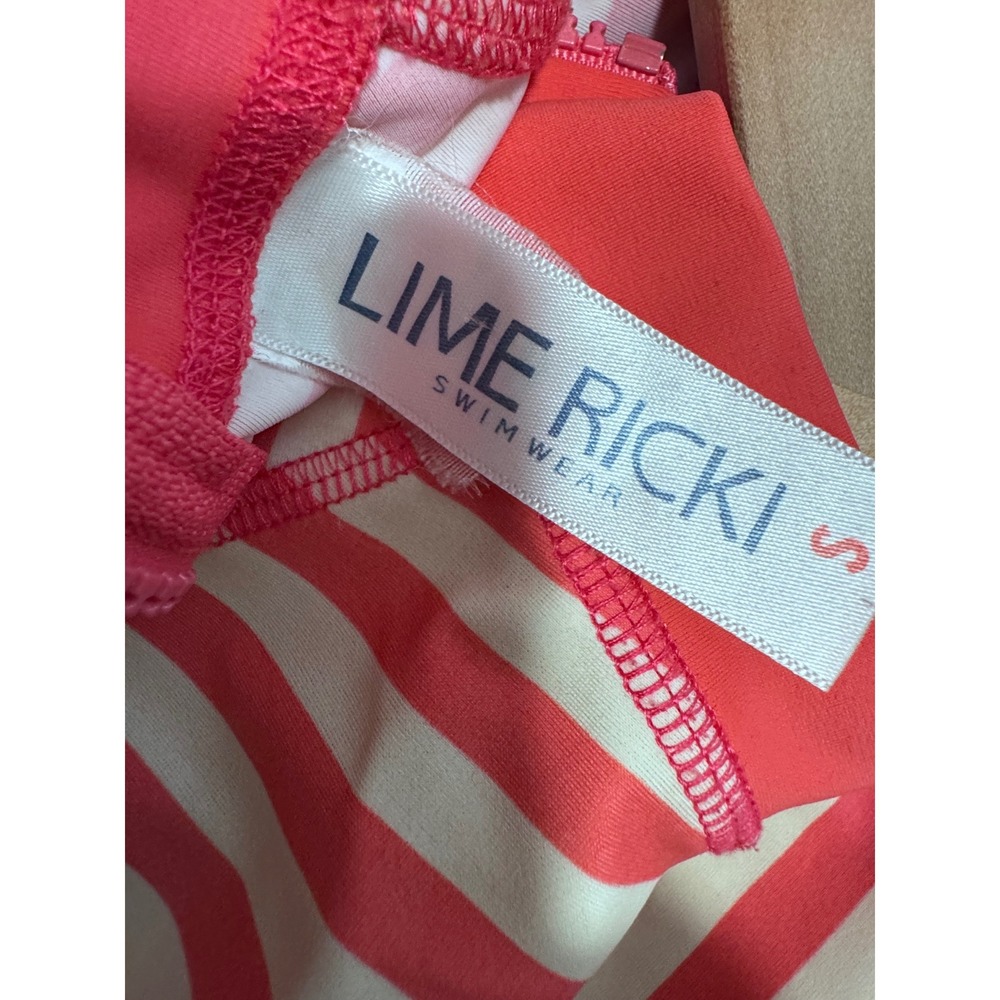 LIME RICKI STRIPE RASH‎ GUARD SIZE SMALL LONG SLEEVE SWIM - Picture 3 of 5